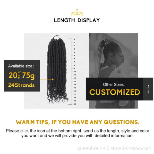 Natural Soft Crochet Braids Synthetic Braiding Hair extension Faux Locs Crochet Twist Hair With Curly Ends Straight Goddess Locs